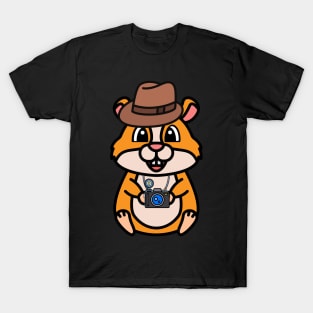 Funny hamster is holding a camera T-Shirt